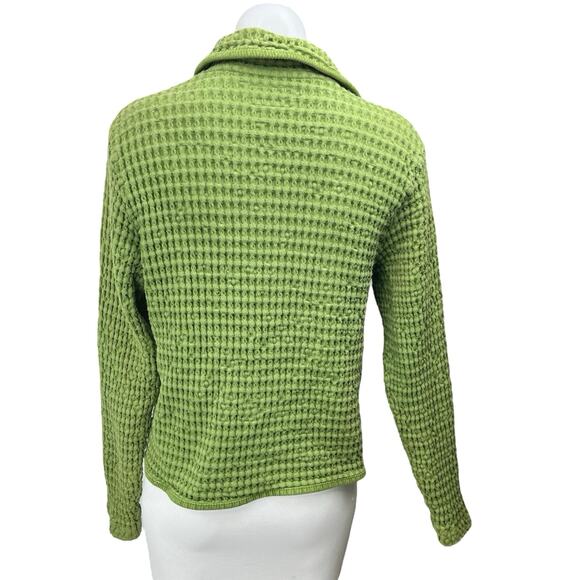 Mod-O-Doc Women's Green Ribbed Knit Button Down Cardigan Sweater Top Size 2 - Picture 2 of 4